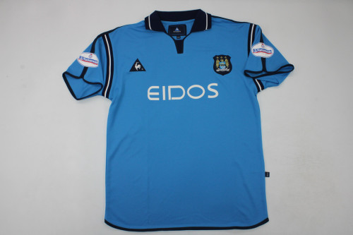 with Patch Retro Shirt 2001-2002 Manchester City HAALAND 15 Vintage Home Soccer Jersey