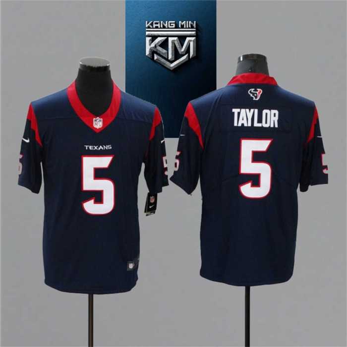2021 Texans 5 TAYLOR BLUE NFL Jersey S-XXL WHITE Font