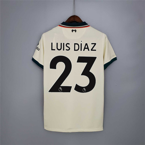 Retro Jersey 2021-2022 Liverpool 23 LUIS DIAZ Away Soccer Jersey