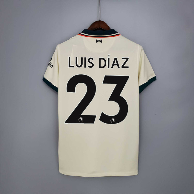 Retro Jersey 2021-2022 Liverpool 23 LUIS DIAZ Away Soccer Jersey