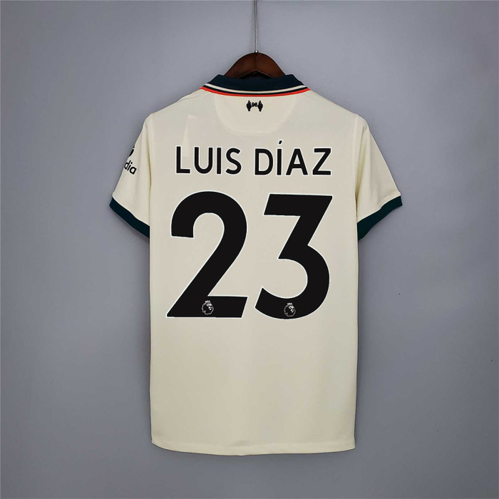 Retro Jersey 2021-2022 Liverpool 23 LUIS DIAZ Away Soccer Jersey