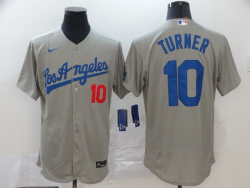 Los Angeles Dodgers 10 TURNER Grey 2020 Flexbase Jersey