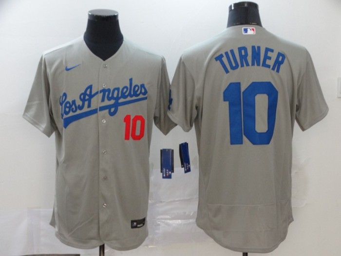 Los Angeles Dodgers 10 TURNER Grey 2020 Flexbase Jersey