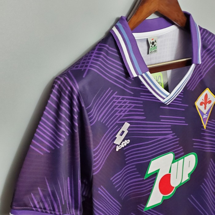 Retro Jersey 1992-1993 Fiorentina Home Soccer Jersey Vintage Football Shirt