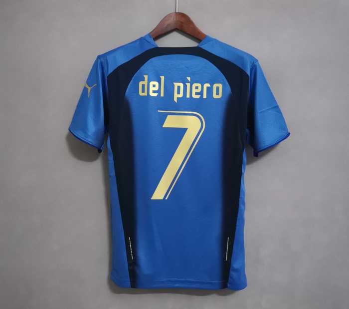 with 2006 World Cup Patch Retro Jersey 2006 Italy DEL PIERO 7 Home Vintage Soccer Jersey