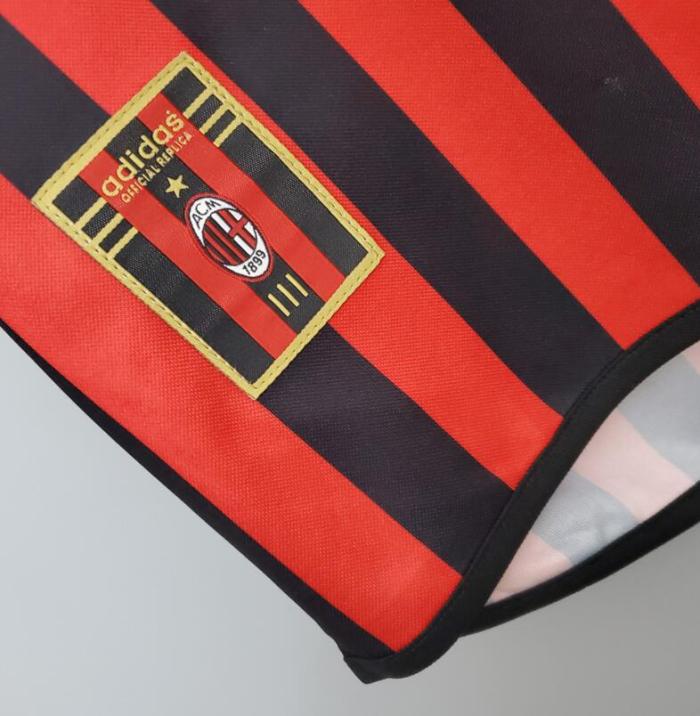 Retro Jersey AC Milan 1999-2000 Home Red Soccer Jersey AC Vintage Football Shirt