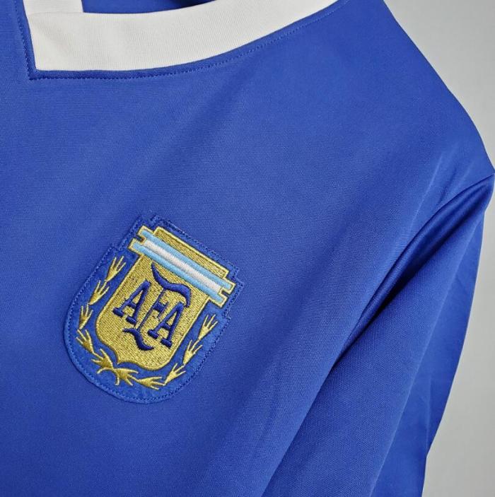 Retro Jersey 1986 Argentina Away Blue Soccer Jersey Vintage Football Shirt