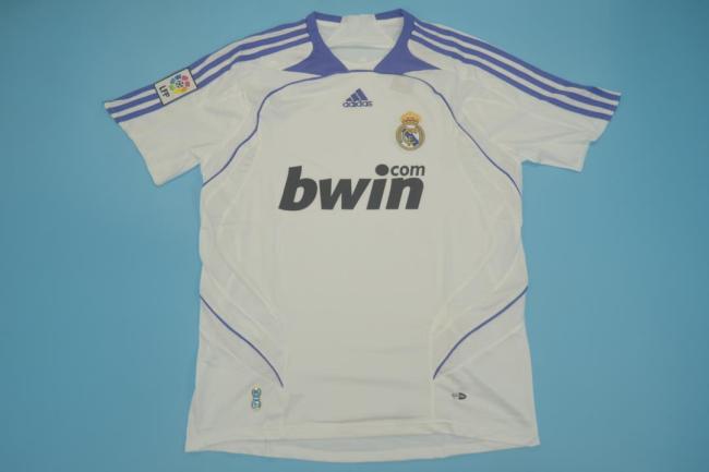 with LFP Patch Retro Jersey 2007-2008 Real Madrid Home Soccer Jersey