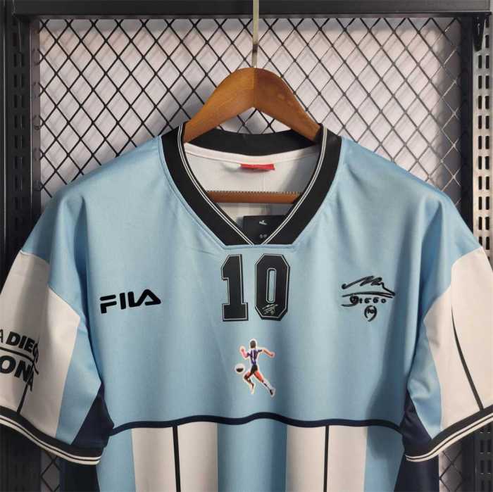 Retro Jersey Argentina 10 Maradona Retirement Commemorative Edition