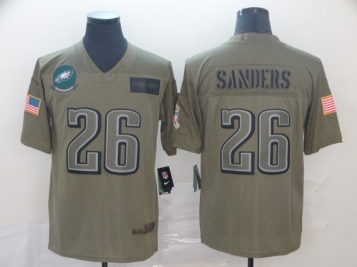 Philadelphia Eagles 26 Miles Sanders 2019 Olive Salute To Service Limited Jersey