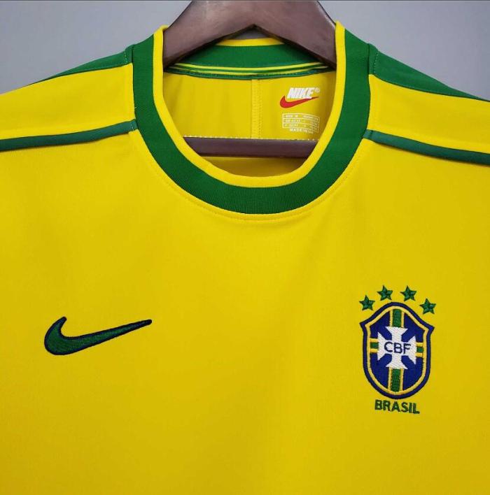 Retro Jersey 1998 Brazil Home Soccer Jersey Vintage Brasil Football Shirt