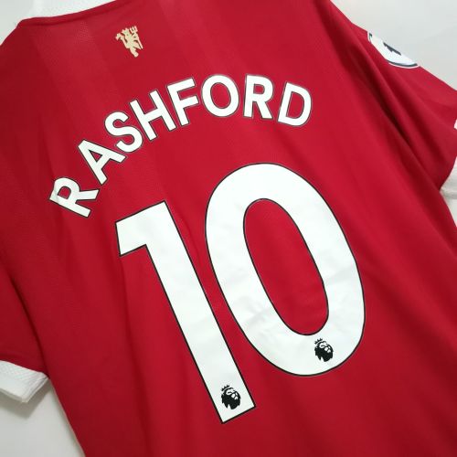 with EPL Patch Retro Jersey Player Version 2021-2022 Manchester United RASHFORD 10 Home Soccer Jersey