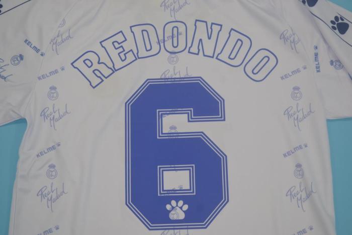 with LFP Patch Retro Jersey 1994-1996 Real Madrid 6 REDONDO Home Soccer Jersey