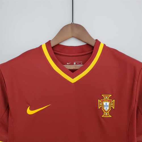 Retro Jersey 2000 Portugal Home Red Soccer Jersey Vintage Football Shirt