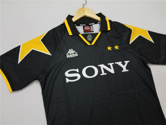 Retro Jersey 1995-1997 Juventus Away Black Soccer Jersey Vintage Football Shirt