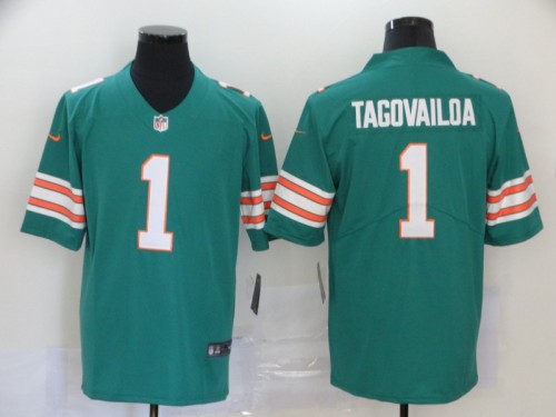 Miami Dolphins 1 Tua Tagovailoa Aqua 2020 NFL Draft First Round Pick Vapor Untouchable Limited Jersey