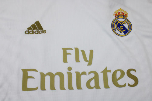 Long Sleeve Retro Camisetas de Futbol 2019-2020 Real Madrid Home Soccer Jersey