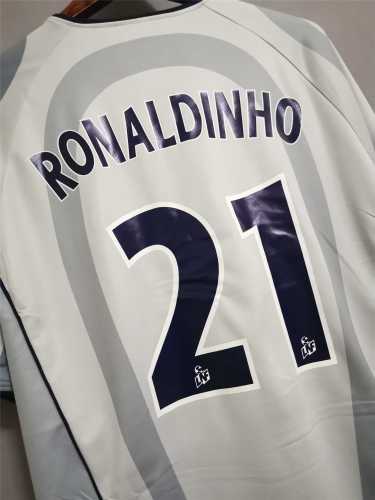Retro Jersey 2001-2002 PSG RONALDINHO 21 Away Soccer Jersey Vintage Paris Football Shirt