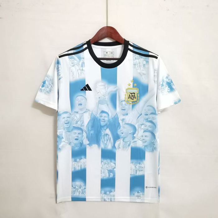 Fans Version 2022 World Cup Argentina Champion Commemorate Soccer Jersey