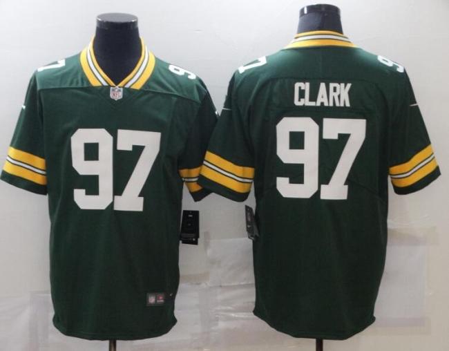 Kansas City Chiefs 97 CLARK Green NFL Jersey