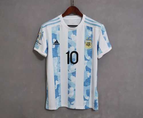 with Copa America Patch Fans Version 2020 Argentina MESSI 10 Home Soccer Jersey