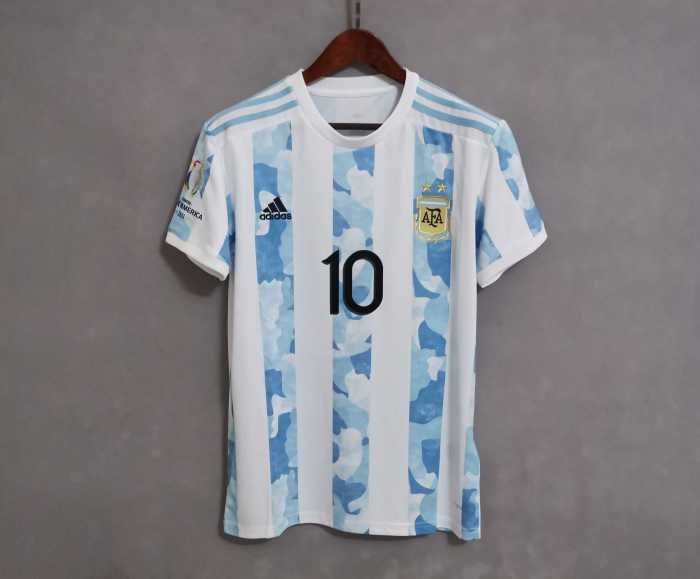 with Copa America Patch Fans Version 2020 Argentina MESSI 10 Home Soccer Jersey