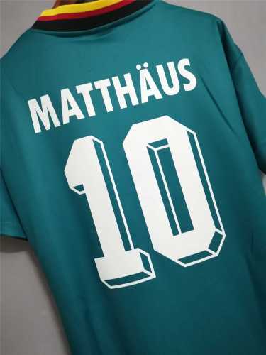 Retro Jersey 1994 Germany MATTHAUS 10 Away Green Soccer Jersey