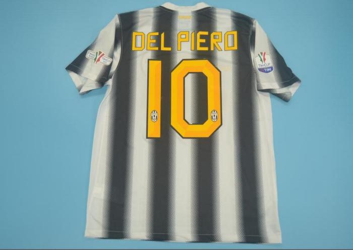 with Serie A+Front Patch Retro Jersey 2011-2012 Juventus 10 DEL PIERO Home Soccer Jersey