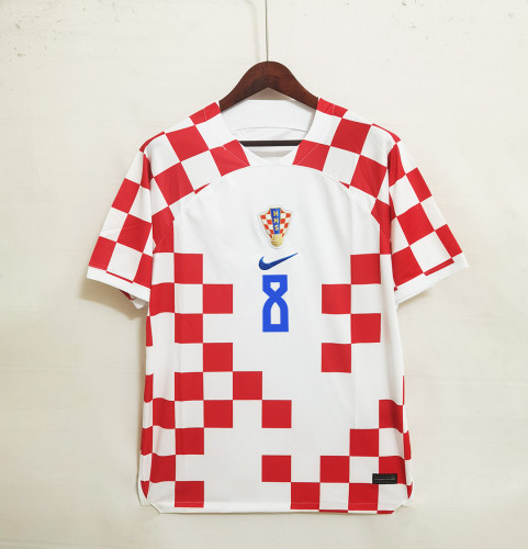 Fans Version 2022 World Cup Croatia KOVACIC 8 Home Soccer Jersey