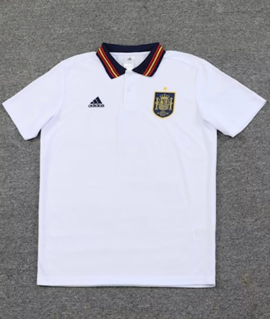 2023 Spain White Soccer Polo