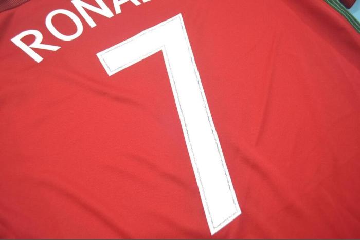 with Front Lettering Sleeve Patch Retro Jersey 2006 Portugal #7 RONALDO Home Soccer Jersey
