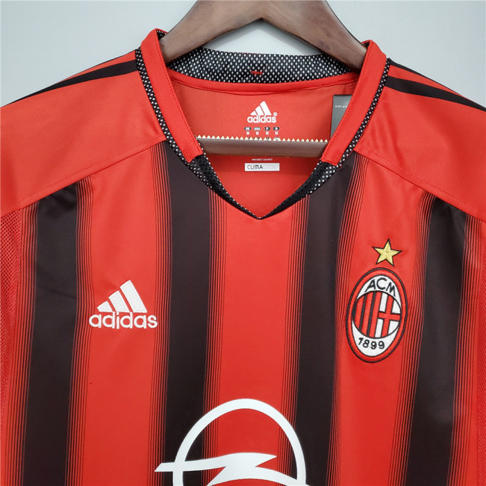 Retro Jersey 2004-2005 AC Milan Home Soccer Jersey Vintage Football Shirt