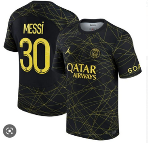 Retro Jersey 2022-2023 PSG 30 MESSI 4th Away Soccer Jersey