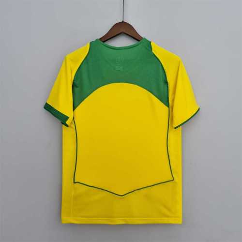 Retro Jersey 2004 Brazil Home Soccer Jersey Vintage Brasil Camisetas de Futbol