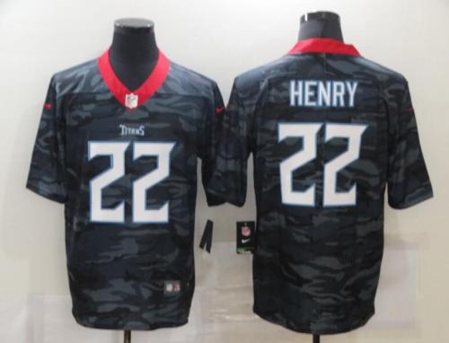 Tennessee Titans 22 HENRY Black Camo 2020 Salute To Service Limited Jersey