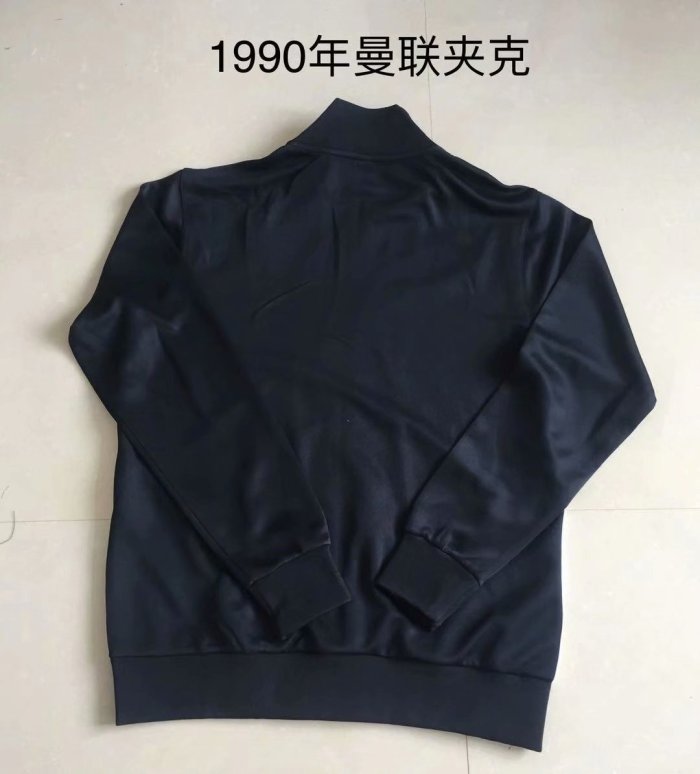 Retro Jacket 1990 Manchester United White/Black Soccer Jacket