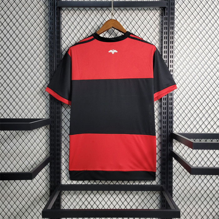 with Sponor Logo Retro Camisetas de Futbol 2017-2018 Flamengo Home Soccer Jersey