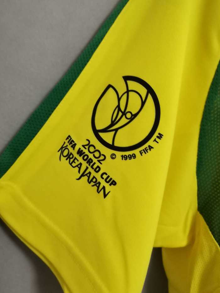 with Patch Retro Jersey 2002 Brazil RONALDO 9 Home Soccer Jersey Brasil Camisetas de Futbol
