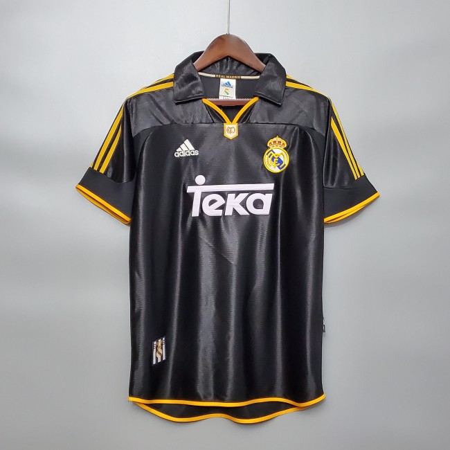 Retro Jersey 1999-2000 Real Madrid Away Black Soccer Jersey Vintage Football Shirt