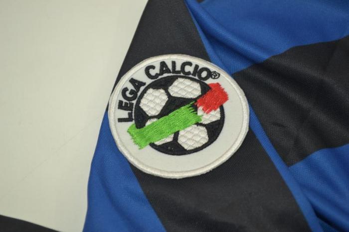 with Serie A Patch Long Sleeve Retro Jersey 1998-1999 Inter Milan Home Soccer Jersey