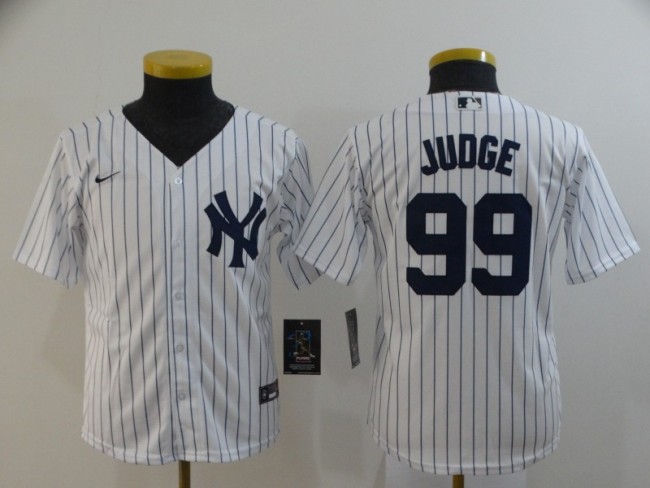 Youth Kids New York Yankees 99 JUDGE White 2020 Cool Base Jersey