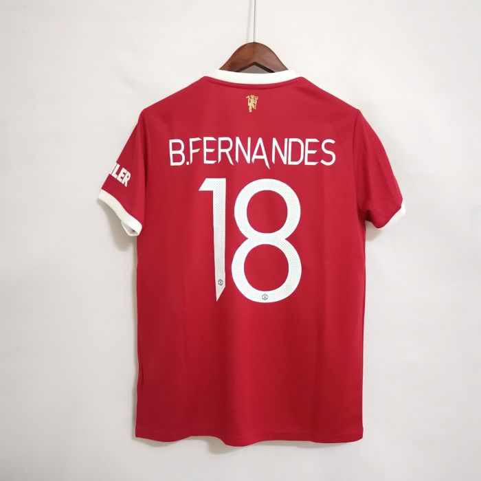 with UCL Patch Retro Jersey Fans Version 2021-2022 Manchester United B.FERNANDES 18 Home Soccer Jersey