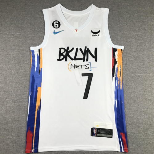 2023 City Edition Brooklyn Nets 7 DURANT White Basketball Shirt NBA Jersey