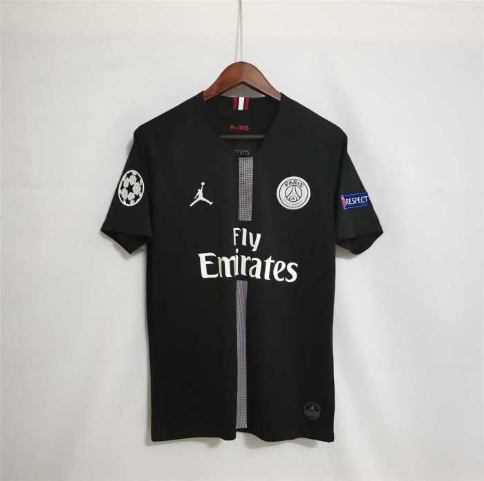 with UCL Patch Retro Jersey 2018-2019 Jordan PSG NEYMAR JR 10 Black Soccer Jersey