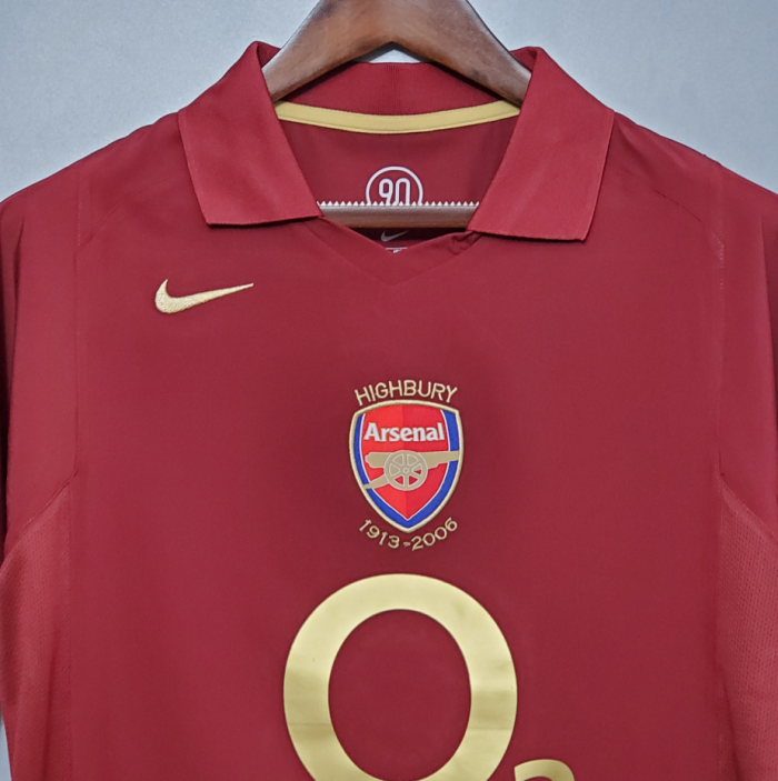 Retro Jersey 2005-2006 Arsenal Home Soccer Jersey Maroon Vintage Football Shirt