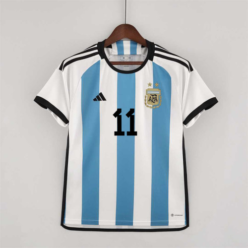Fans Version 2022 World Cup Argentina DI MARIA 11 Home Soccer Jersey