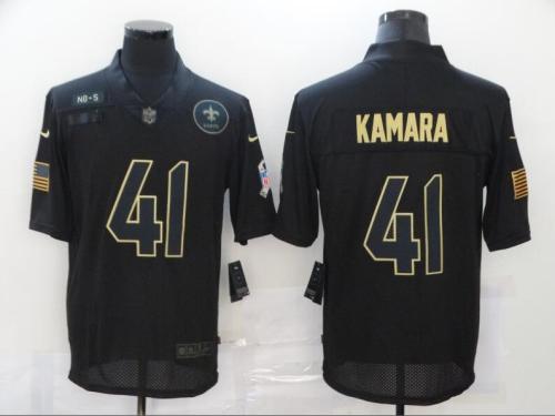 Saints 41 Alvin Kamara Black 2020 Salute To Service Limited Jersey