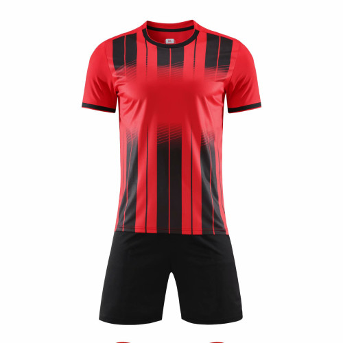 Red 6318 DIY Soccer Training Uniforms Blank Custom Jersey and Shorts