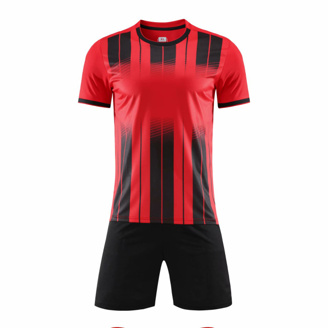 Red 6318 DIY Soccer Training Uniforms Blank Custom Jersey and Shorts
