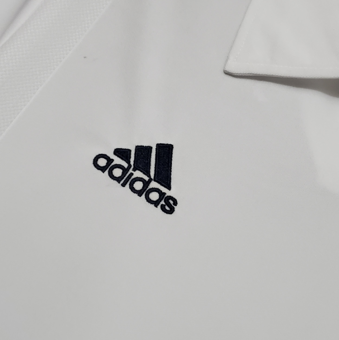 with special patch for 100 years Long Sleeve Retro Jersey 2001-2002 Real Madrid Home Soccer Jersey